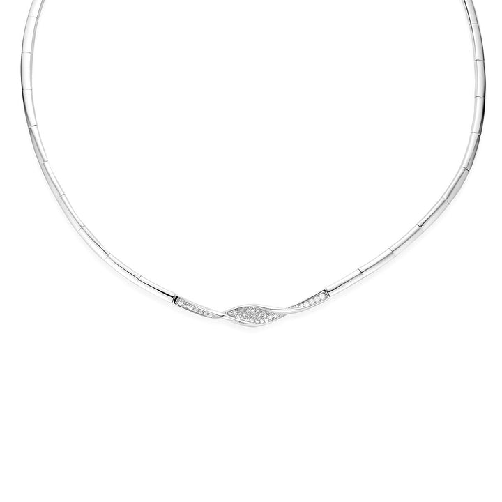 Gerhodineerd 925 zilveren collier met zirkonia