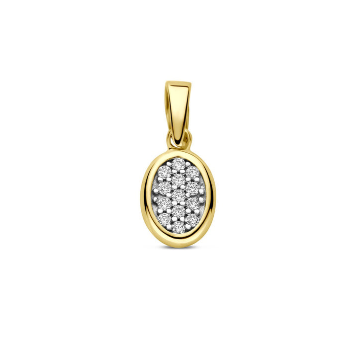 14k Geelgouden Ketting met Hanger Zirkonia