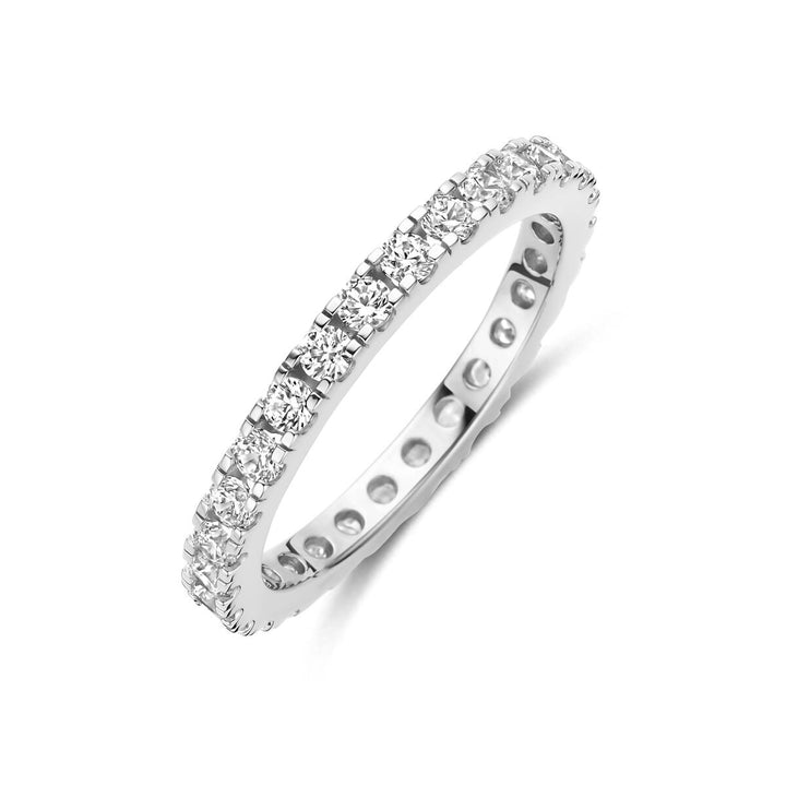 Gerhodineerd 925 zilveren ring met zirkonia 2.2 mm