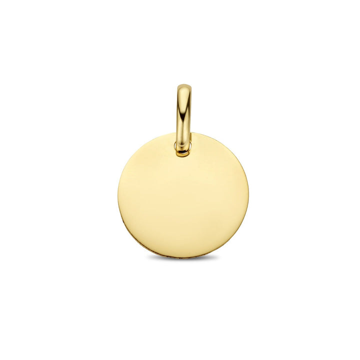 9k Geelgouden Graveerhanger Rond