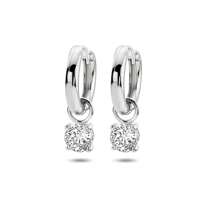 drop earrings zirconia silver rhodium plated