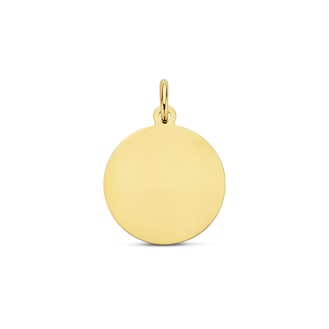 9k geelgouden graveerhanger rond