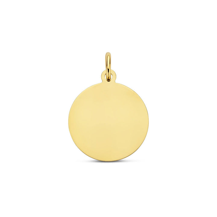 9k geelgouden graveerhanger rond
