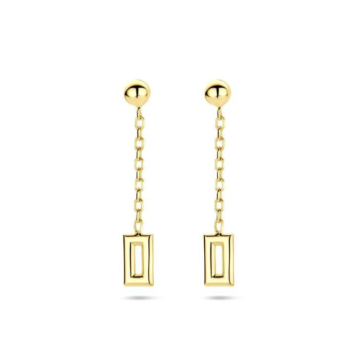 14k Geelgouden dames oorhangers – 28 mm