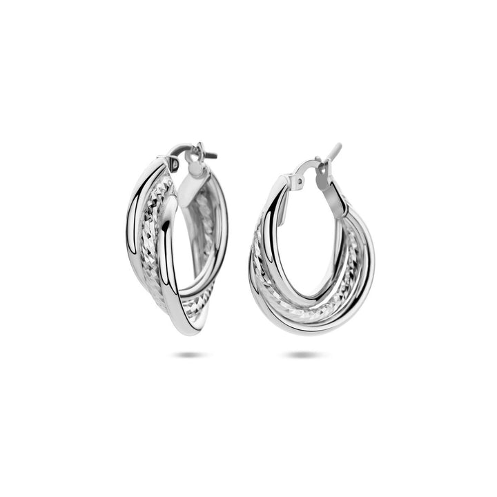 Gerhodineerd zilveren oorringen – 23,5 x 6 mm