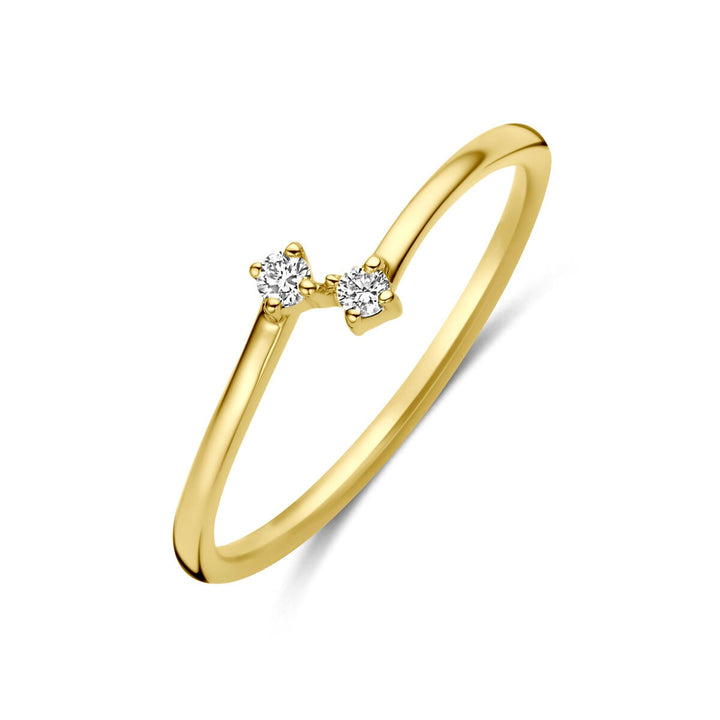 14k Geelgouden Ring met Diamant 0,05 ct