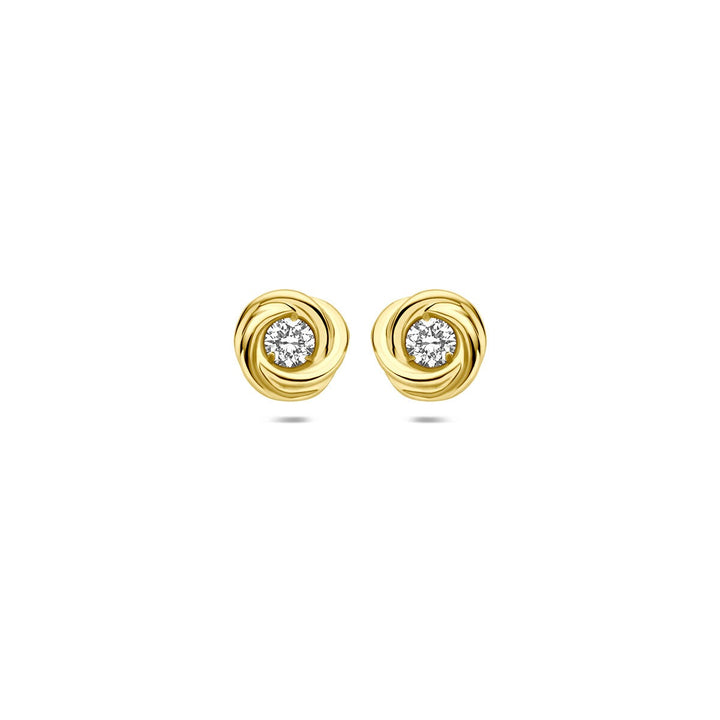 14k Geelgouden oorknoppen met lab grown diamant