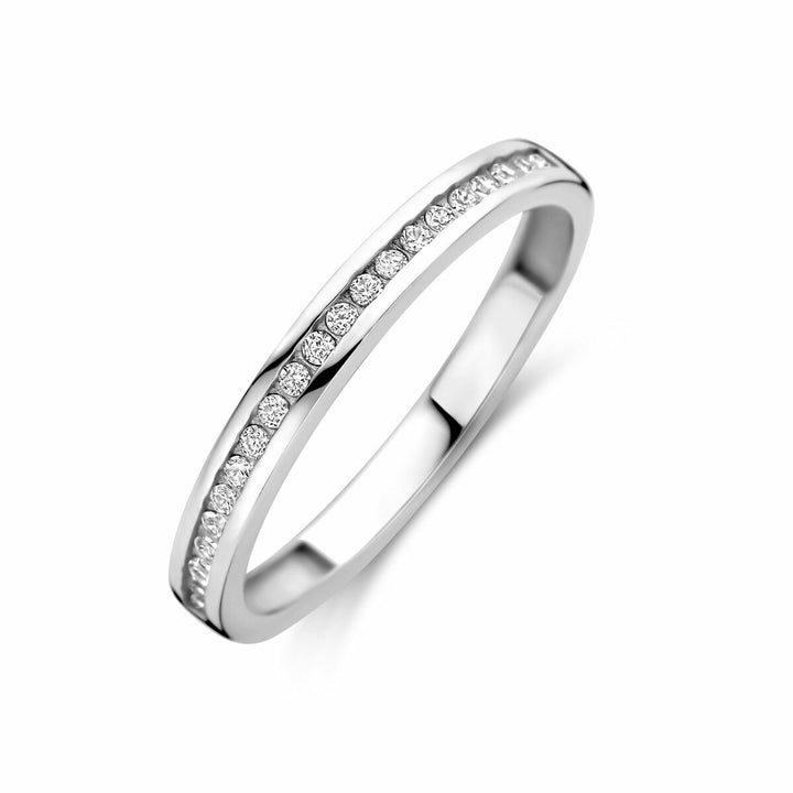 Zilveren Ring met Zirkonia – Gerhodineerd 925 Zilver