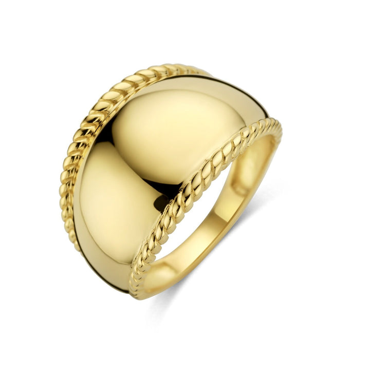 14k Geelgouden dames balloon ring – 13,5 mm breed