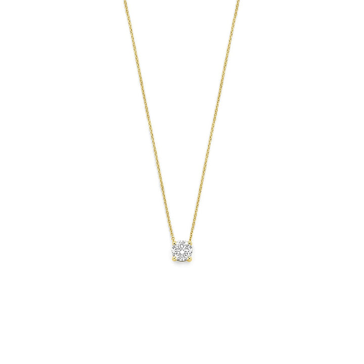 14k Geelgouden collier met lab grown diamant
