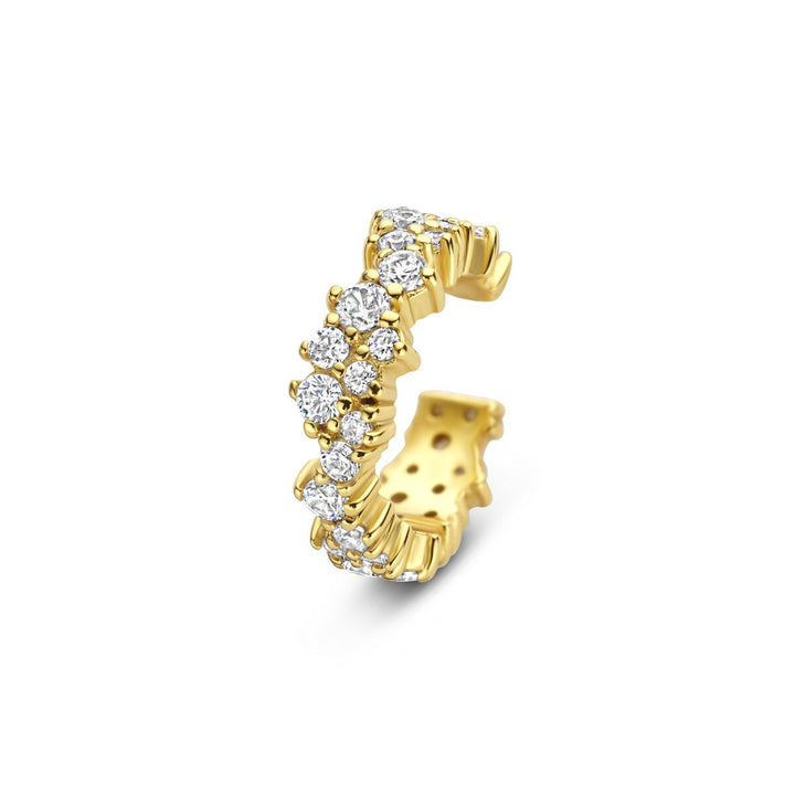 Verguld zilveren ear cuff met zirkonia – stralend detail zonder piercing