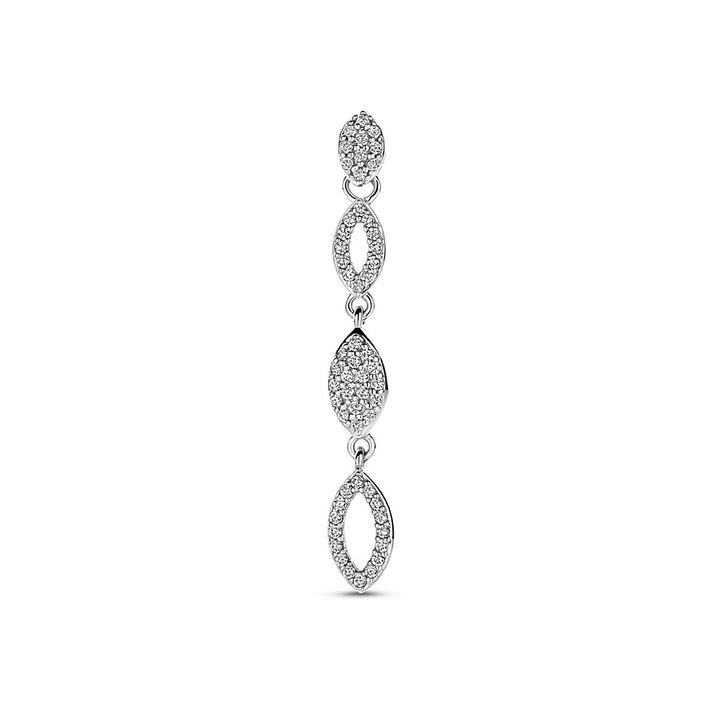 Zilveren hanger met zirkonia – gerhodineerd 925 zilver, 37 mm