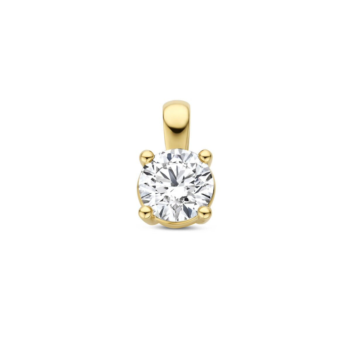 Geelgouden hanger met een briljant geslepen lab grown diamant van 0.25 ct.