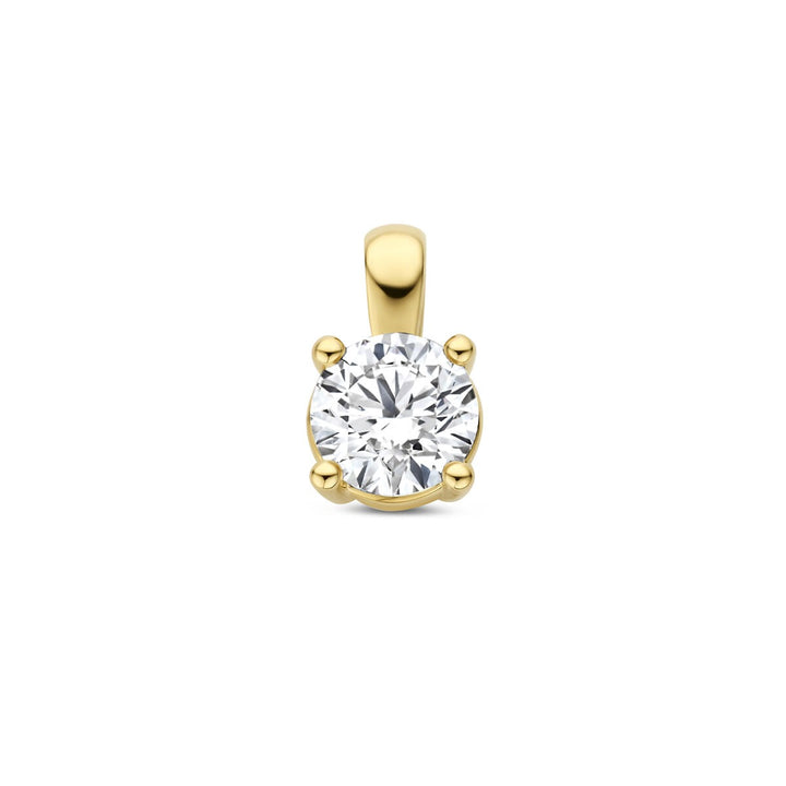14k Geelgouden hanger met lab grown diamant – 0.25 ct briljant geslepen