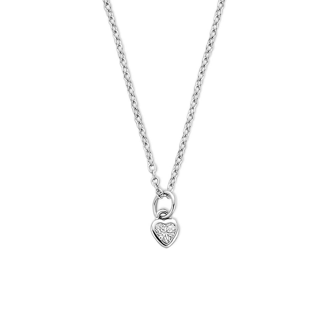 925 Zilveren ketting met hartje en zirkonia