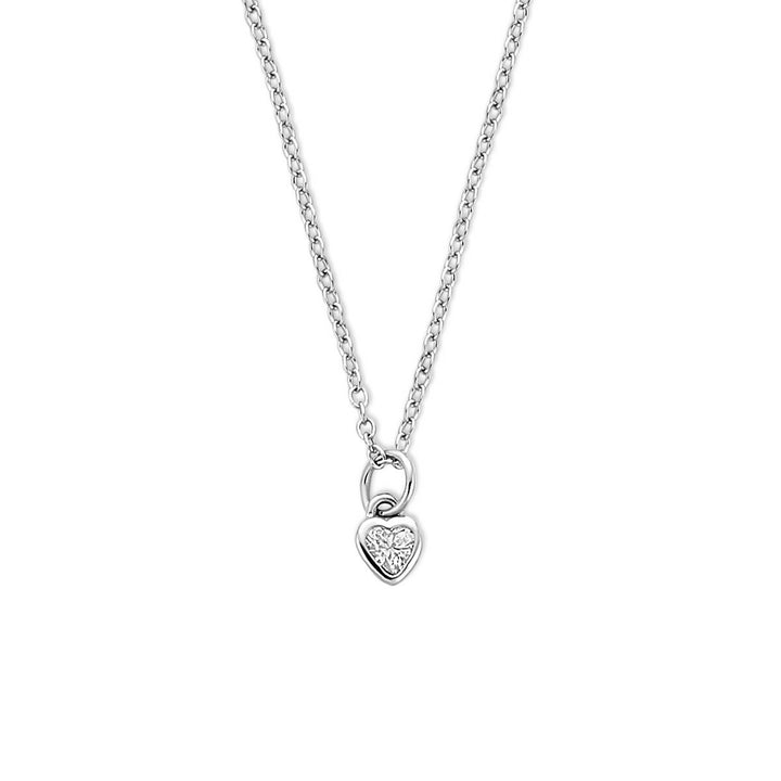 925 Zilveren ketting met hartje en zirkonia