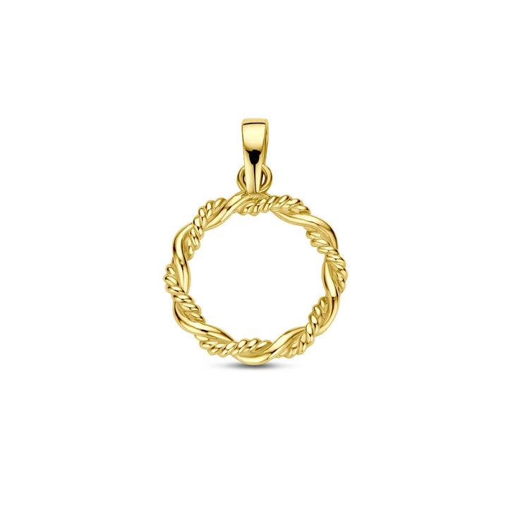 14k geelgouden hanger met gedraaid rond design