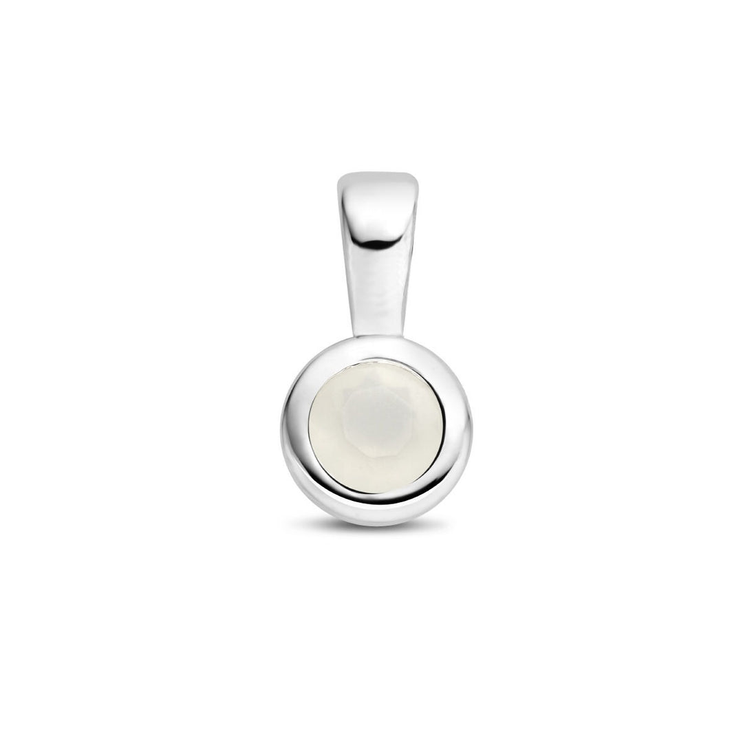 pendant with birthstone silver rhodium plated