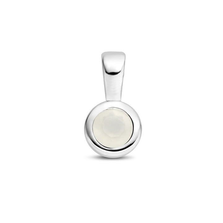 pendant with birthstone silver rhodium plated