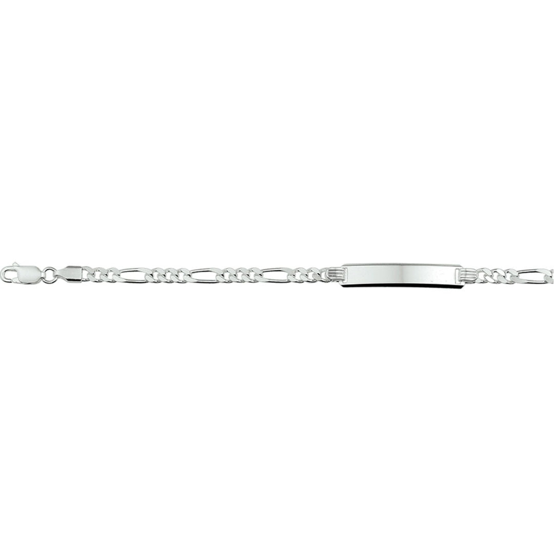 Zilveren graveerarmband met figaro schakel – unisex
