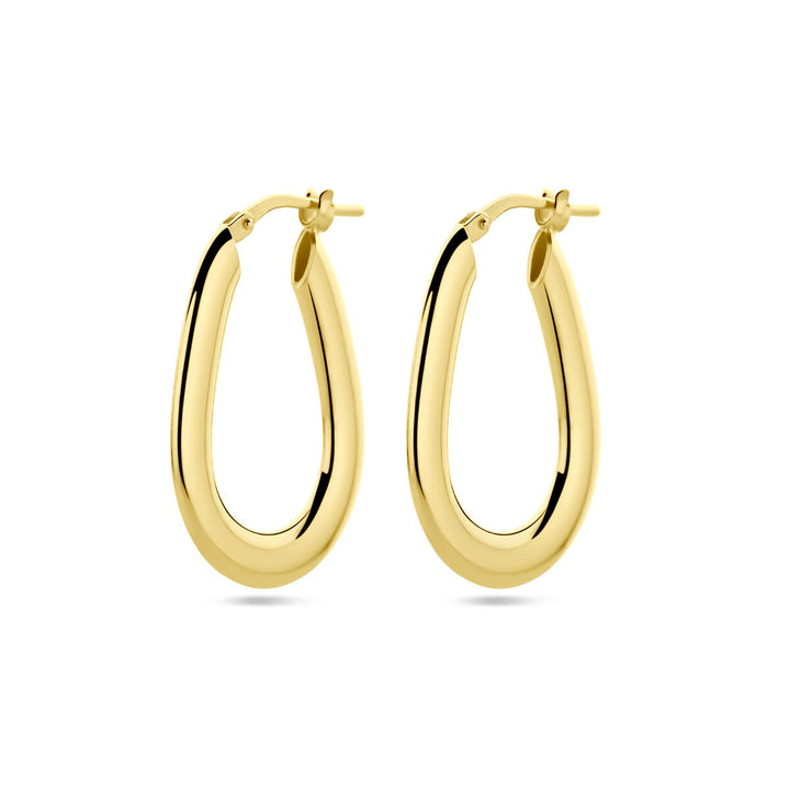 Vergulde zilveren oorringen dames – geelgoud op 925 zilver, 26,5 mm