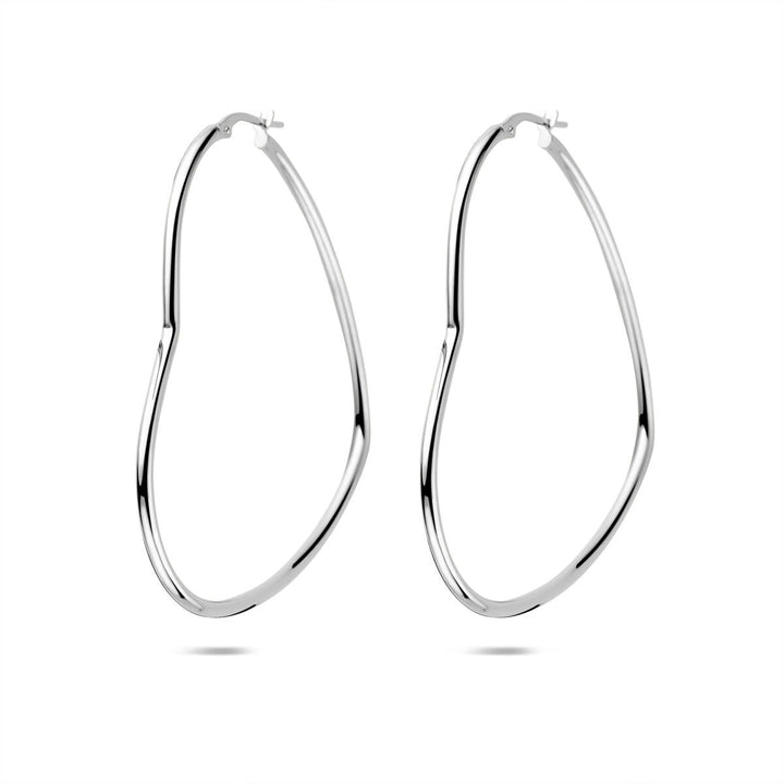 Zilveren oorringen in hartvorm – gerhodineerd 925 zilver