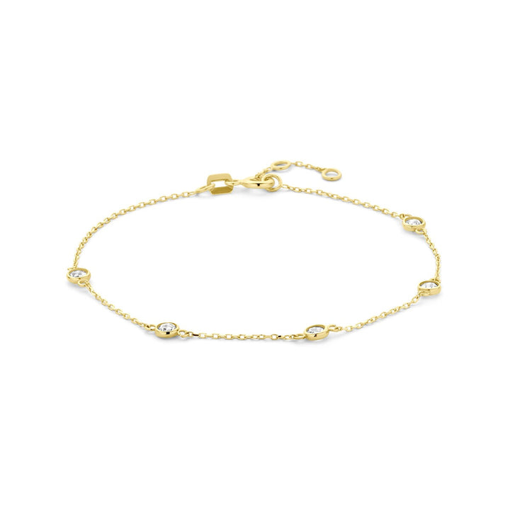 14k geelgouden armband met zirkonia