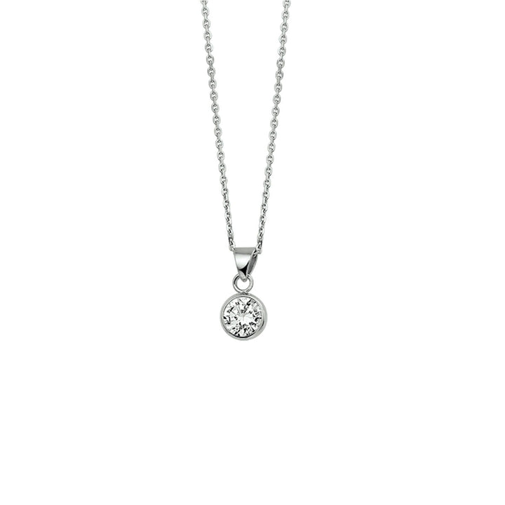 necklace zirconia 41 + 4 cm silver rhodium plated