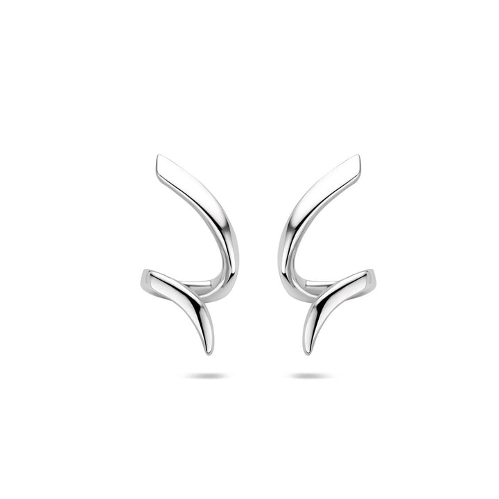 Zilveren oorknoppen gedraaid – gerhodineerd 925 zilver, 18 x 9 mm