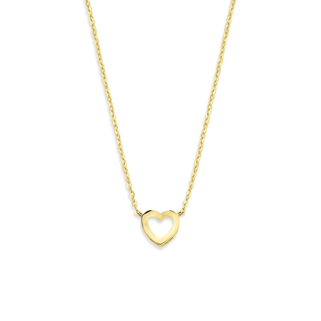9k Geelgouden collier met hartje