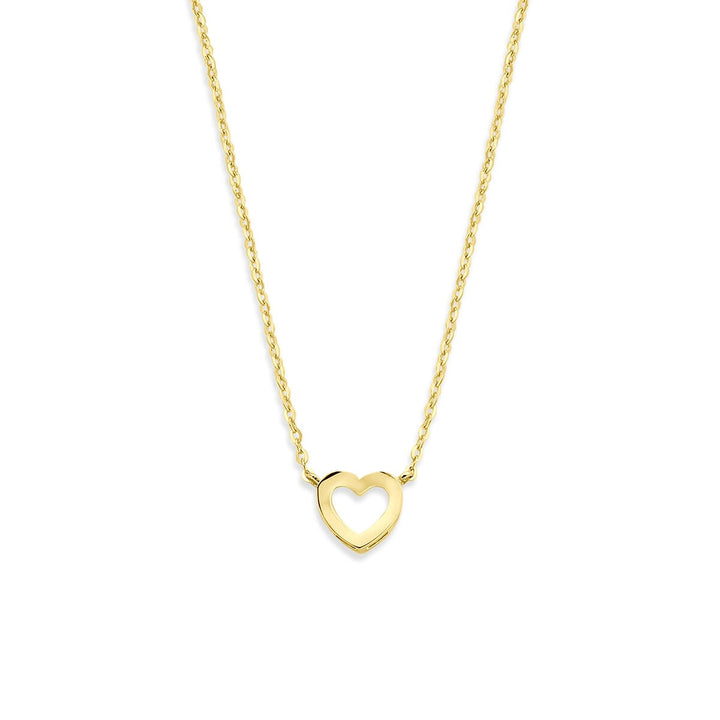 9k Geelgouden collier met hartje
