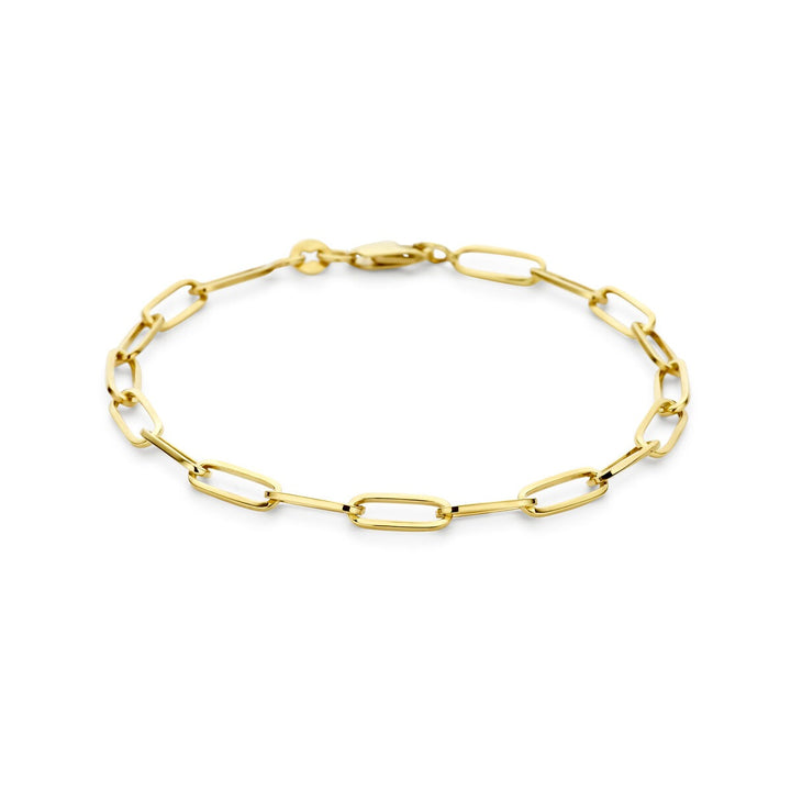 14k Geelgouden armband met zilverkern 19 cm