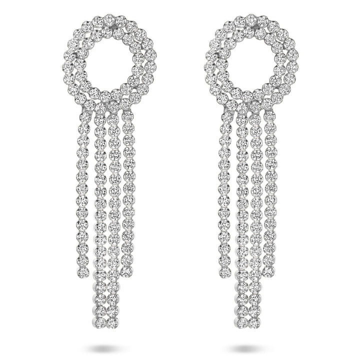 Gerhodineerd zilveren oorhangers met zirkonia – 62 mm