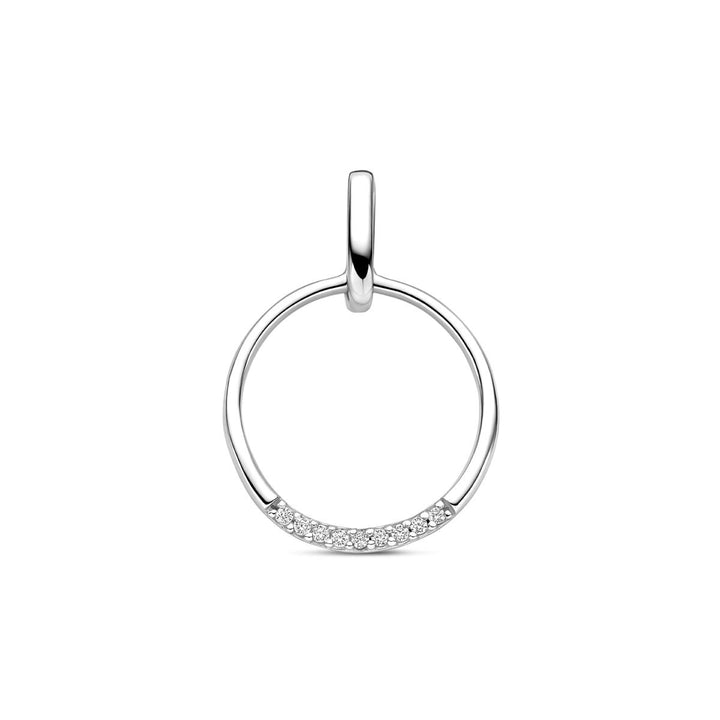 Gerhodineerd zilveren hanger met zirkonia 22 mm