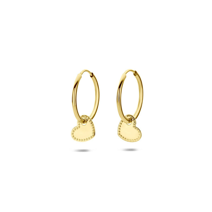 14k Geelgouden oorringen met hartje