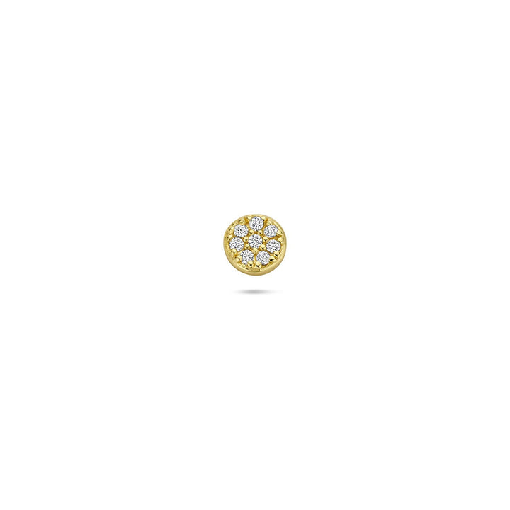 Verguld zilveren flat back piercing met zirkonia