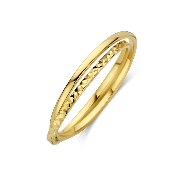 14k Geelgouden ring – dubbelbandig ontwerp met twee losse ringen