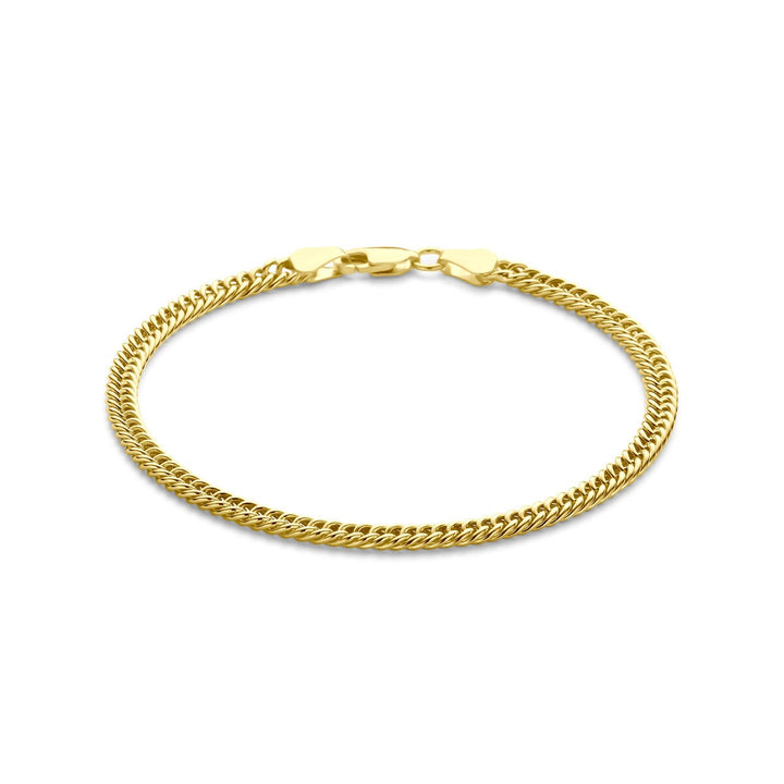 Gourmet armband – 14k geelgoud met zilverkern (Silgold), 3.8 mm