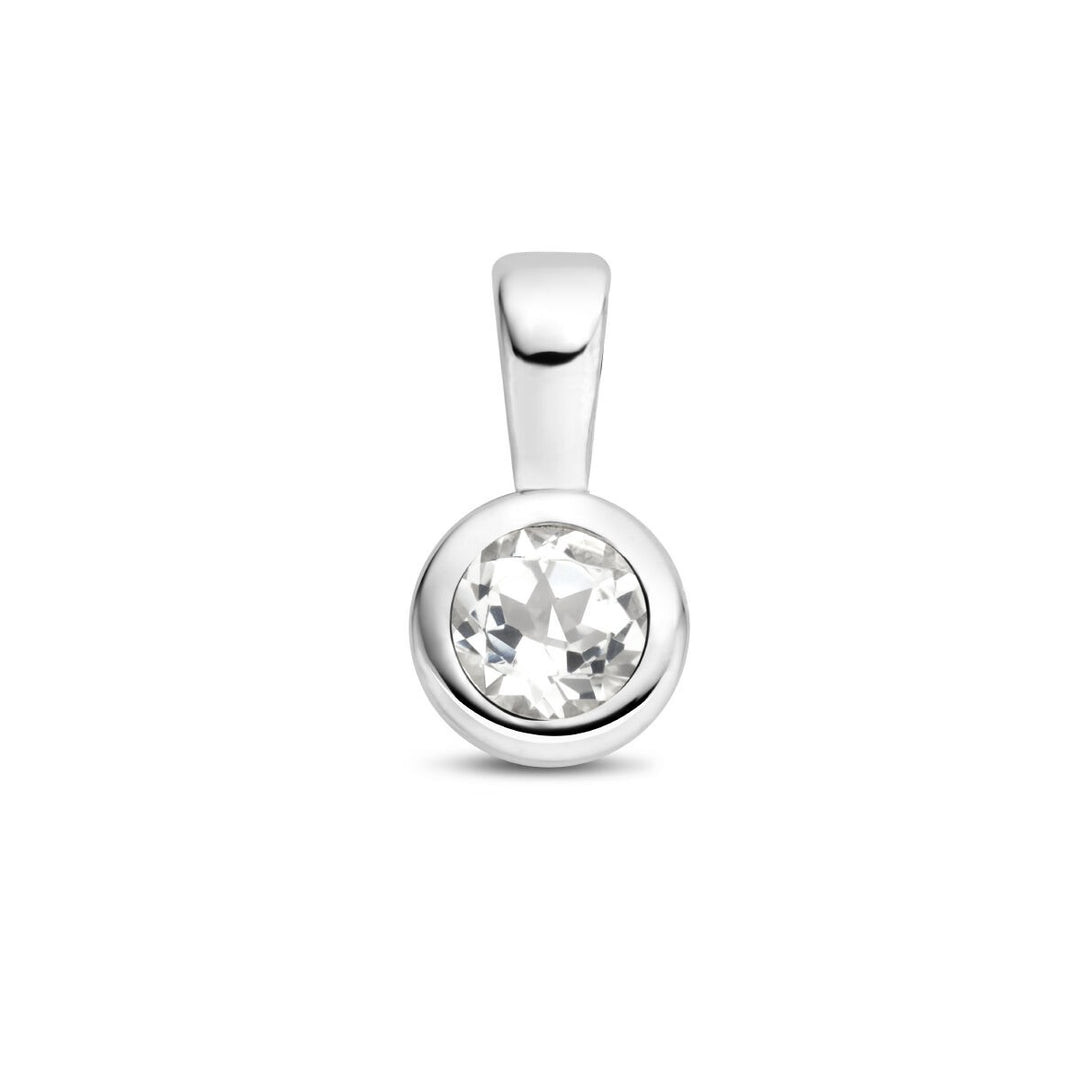 pendant with birthstone silver rhodium plated