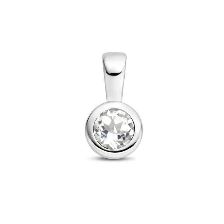 pendant with birthstone silver rhodium plated