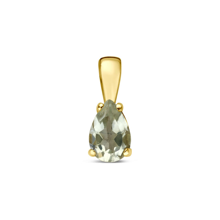 14k Geelgouden hanger met groene amethist