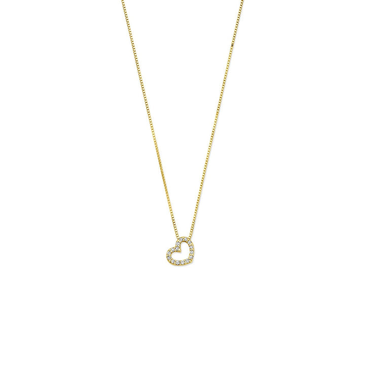 Gouden ketting 14k met hartje en lab grown diamant