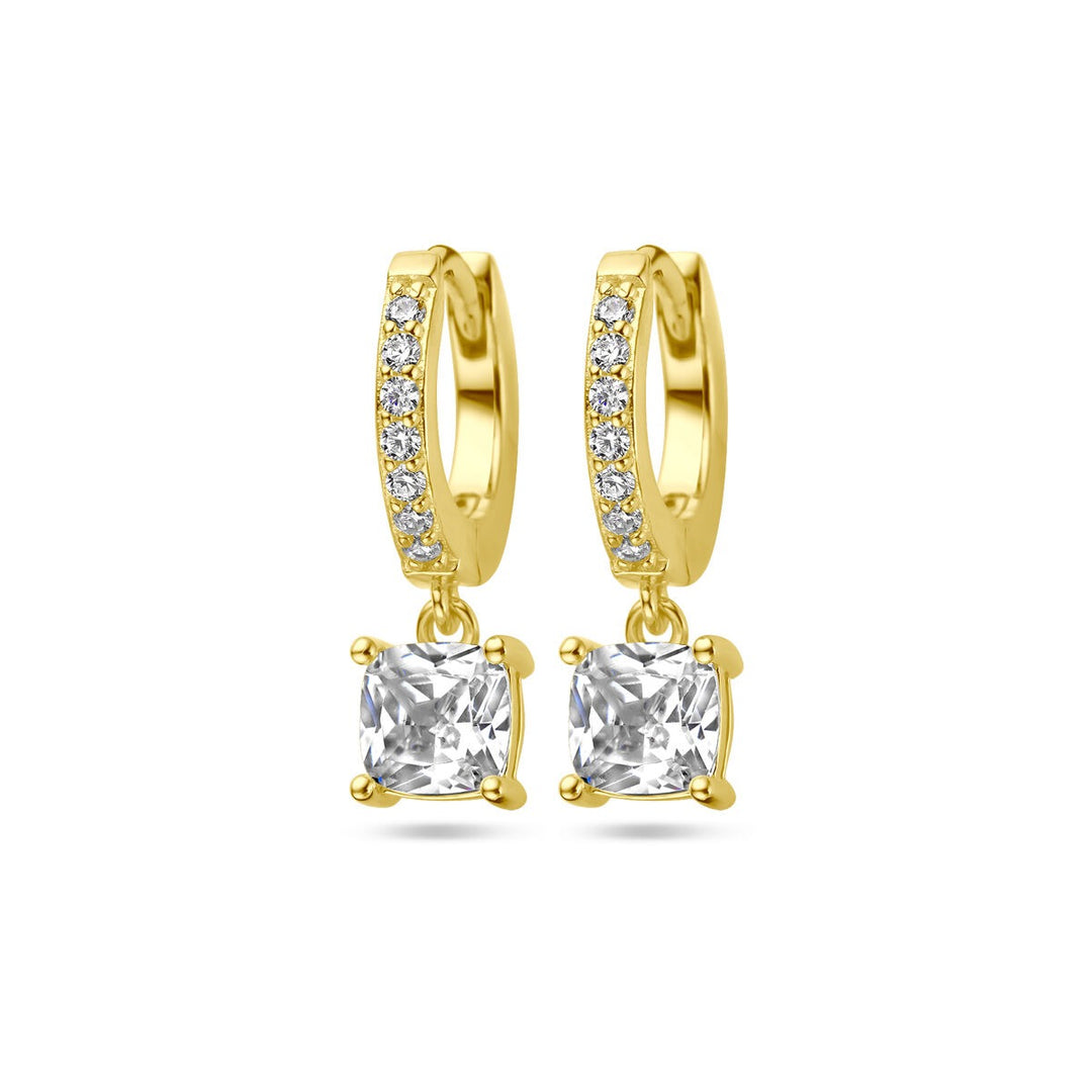 drop earrings zirconia 1 micron silver gold plated (yellow)