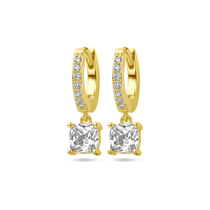 drop earrings zirconia 1 micron silver gold plated (yellow)
