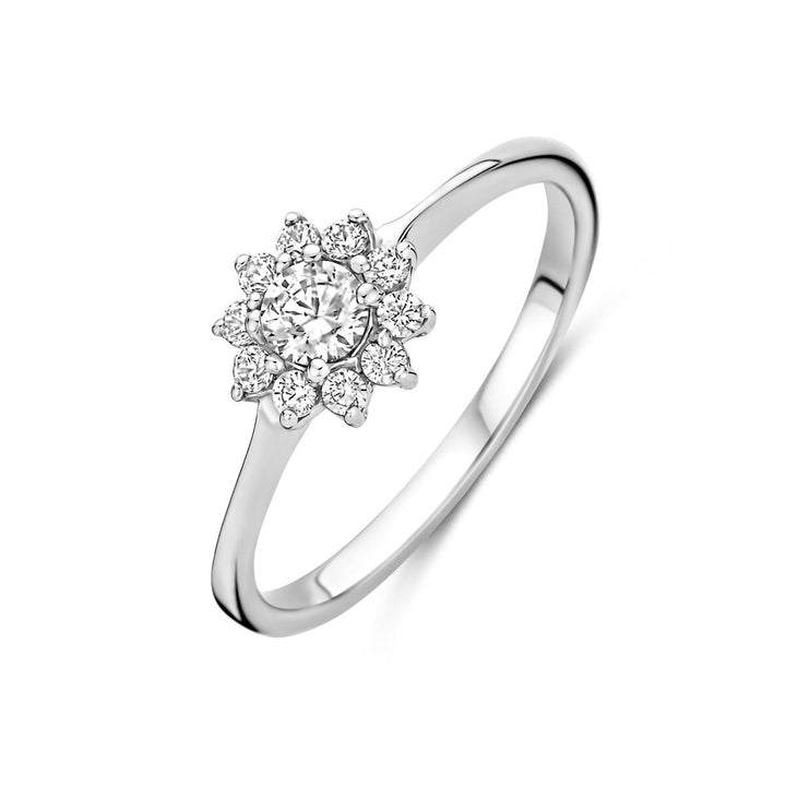 Gerhodineerd 925 Zilveren Ring met Zirkonia – Subtiele Elegantie voor Dames