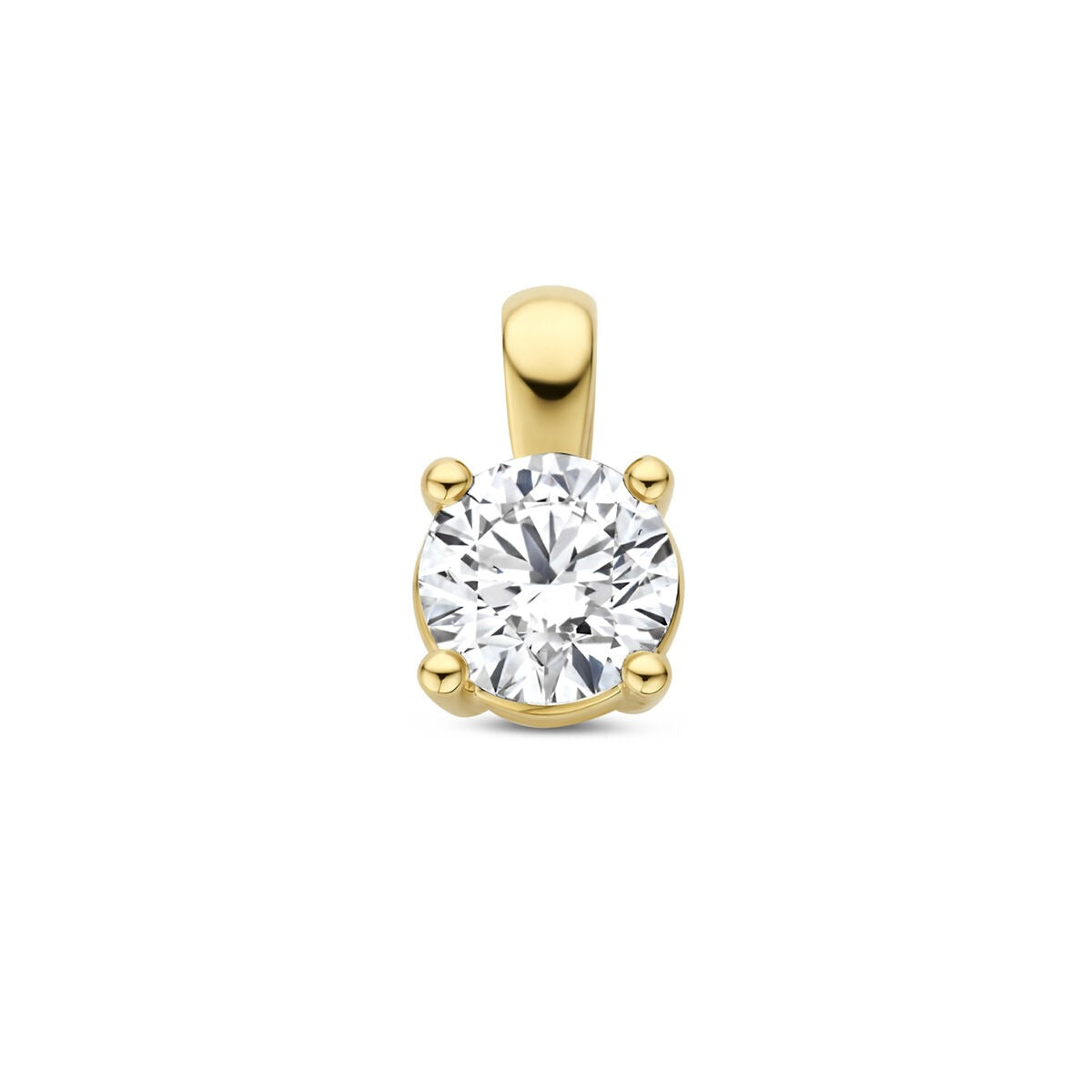 Geelgouden hanger met een briljant geslepen lab grown diamant van 0.50 ct.