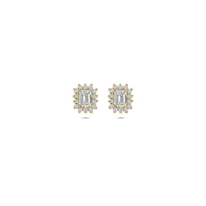 14k Geelgouden oorknoppen met lab grown diamant