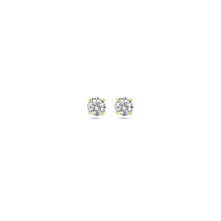 ear studs zirconia 14K yellow gold