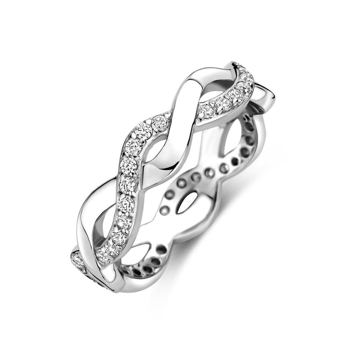 Zilveren ring met zirkonia – 5mm breed