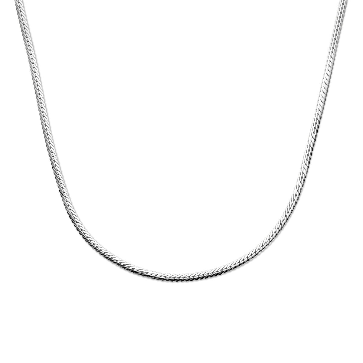 Zilveren gourmette ketting van gerhodineerd 925 zilver met een breedte van 4 mm.